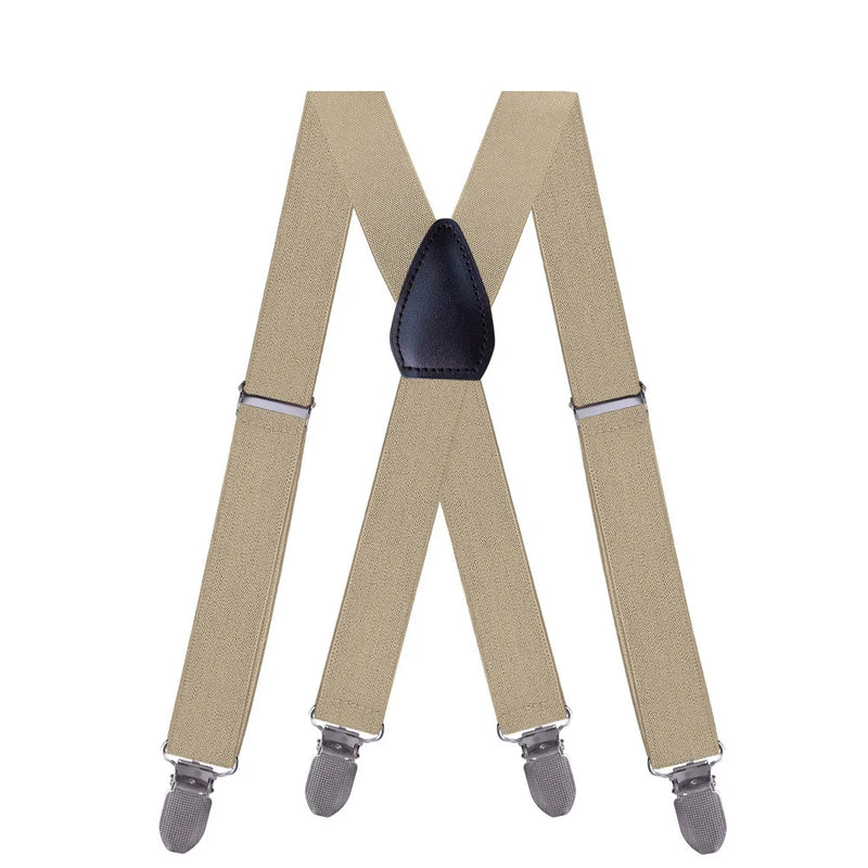Suspenders for Men Women Fashion 2.5cm X - Back 4 Clips Adjustable Elastic Shirt Trouser Braces Strap - Visuel 7 | SAMAG