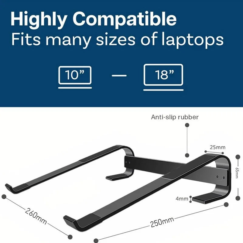 Laptop Stand Ergonomic Cooling Bracket Aluminum Alloy Desktop Holder for MacBook Lenovo HP Dell XPS 10-18inch Notebook Computer