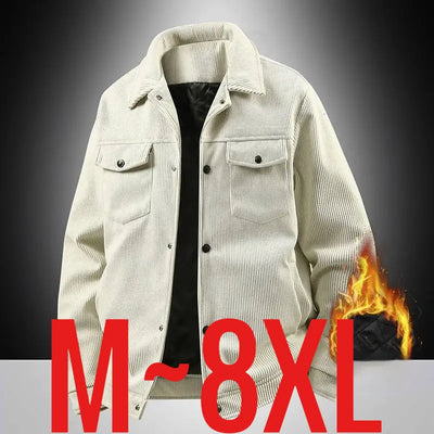 Plus Size 8XL Men Autumn Jacket Cotton Padded Corduroy | SAMAG