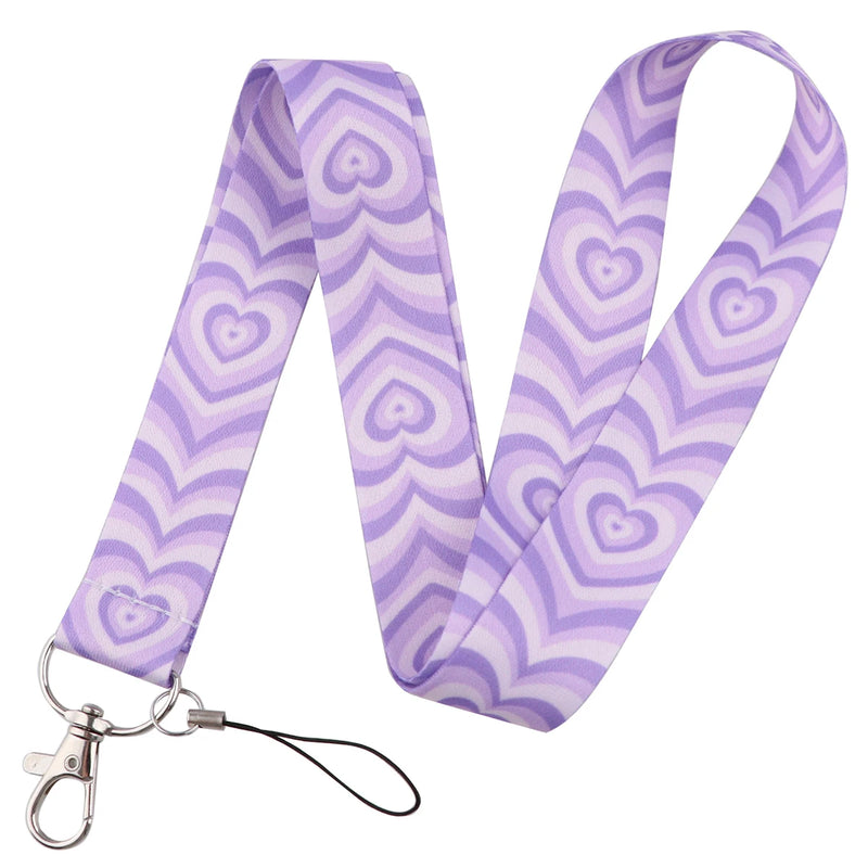 Heart Lanyard Simple Style Neck Strap for Key ID Card Cell Phone Straps Badge Holder DIY Hanging Rope Neckband Accessories