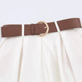 Guobioziy Women's Cropped Pants 2026 Summer New White Wide-Leg Loose Cropped Pants with Belt Casual Fashion Versatile