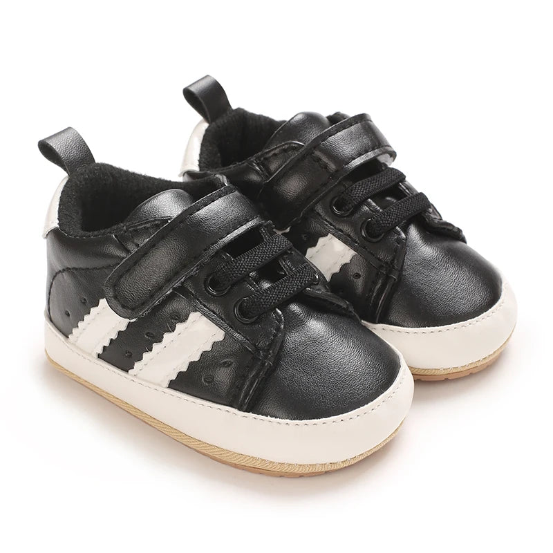 Baby Shoes For Men And Women Aged 0-1 In Spring And Autumn PU Leather Casual Sports Soft Soled Baby Walking Shoes