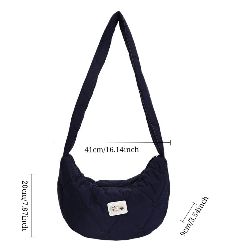 New Texture Simple Hobo Bags Women Leisure Shopping Shoulder Crossbody Bags Lightweight Large Capacity Casual  Commuter Bag