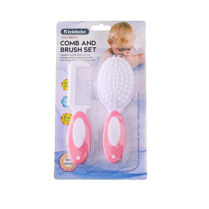 Baby Hair & Body Wash Brush Set-Soft Bristle Bath Scrubber,Gentle Hair Comb & Woolen Care Brush for Gentle Cleansing & Grooming