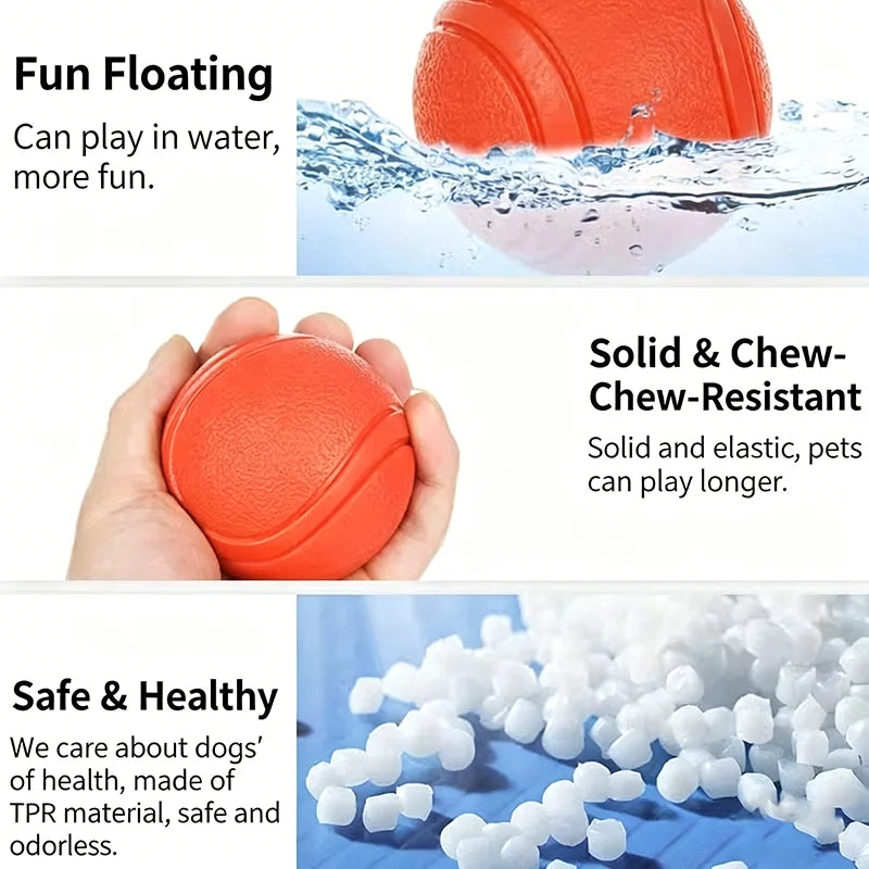 Indestructible Dog Chew Toy Solid Rubber Bouncy Ball for Teeth Grinding Interactive Outdoor Throwing & Fetch Training Pet Ball