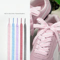 Gingham Ribbon Shoelaces Wave Edge Plaid Flat Shoe Laces Decorative Replacement Laces For Sneakers Casual Shoes