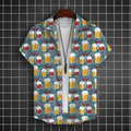 Hawaiian Shirt For Men 3d Beer Printed Short Sleeve Party | SAMAG