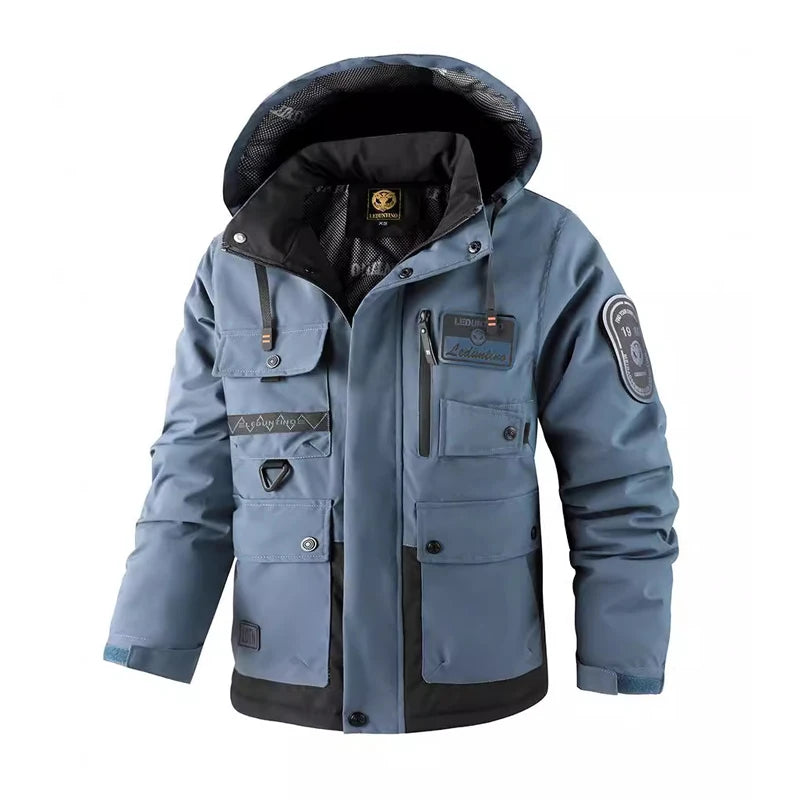 Winter Men Warm Padded Jacket Fashion Male Thicken Down Thermal Parkas Outwear Mountain Ski Windbreaker Hooded Coats Clothing