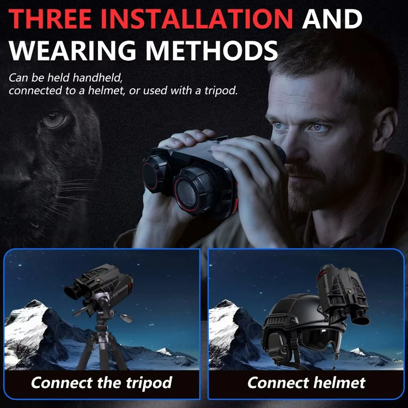 ZIYOUHU NVC800 Infrared 16X Digital Zoom 4K Night Vision Binoculars WIFI Head-Mounted IR Night Vision Goggles 800m with Altitude