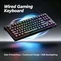 Wired RGB Backlit TKL Keyboard Compatible for PC/Laptop, USB- Compact Layout with 19-Key Anti-Ghosting, Space-Saving Design & Rainbow Suitable for Gaming, Office, Study, Gift for, Students, PC
