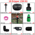 Garden Drip Irrigation 1/ 4'' Spiked Sprinkler Automatic Watering System Kit for Bonsai Pot Plant Flower Vegetable Greenhouse