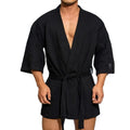 Men's Robe Bathrobe Kimono Cotton Roupao Masculino Casual Pajamas Sleepwear Sexy Ropa De Dormir Lingerie Solid Men's Clothing