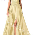 Green Chiffon Evening Dress Women Elegant Applique | SAMAG
