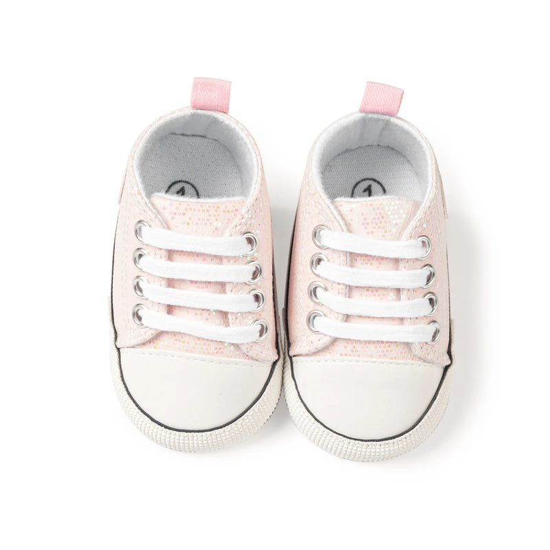Newborn Baby Shoes Classic Sequins Canvas Cotton - View 3 | SAMAG