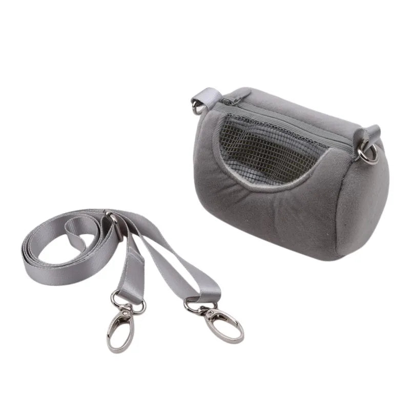 Pet Cage Cross Body Accessories Soft Practical House Travel Portable Squirrel Visible Mesh Hamster Carrier Bags Cylinder Design