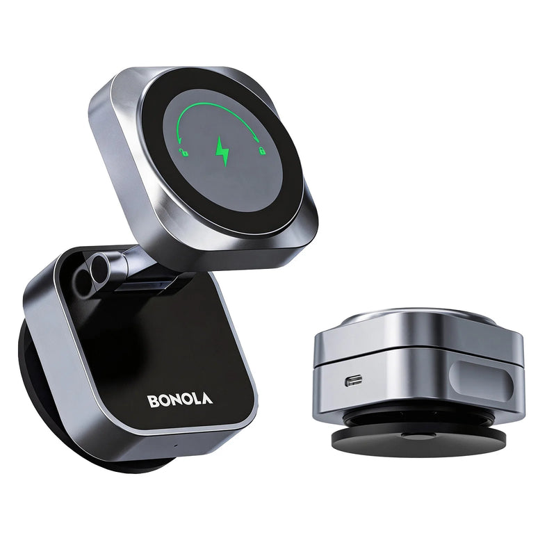 Bonola Car Suction Cup Wireless Charger 25W for iPhone 17 Pro Max/17 Magnetic Wireless Charger for iPhone 16/15/14/13/12