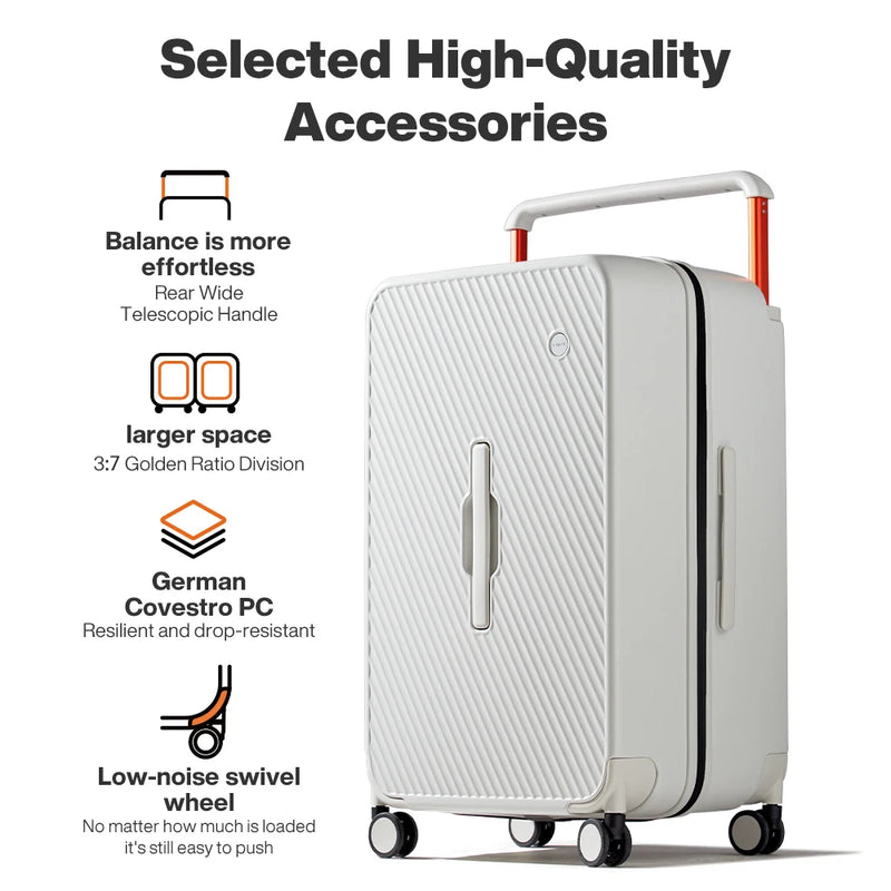 Mixi Large-Capacity Suitcase Trolley Case 26inch Checked in Hardside Rolling Wheels Luggage Wide Handle Travel Suitcases Trunk