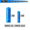 AA AAA 2000mAh 1.2V 1-60 Pcs Battery Rechargeable 2A 3A Ni-MH Batteries with Quick Charger for Toys Mouse Keyboard Flashlights