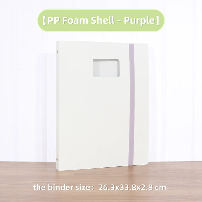 A4 Ring Binder 4-Hole Student Exam File Holder, Office Document Organizer with Detachable & Replaceable Inserts