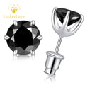 0.5 - 2ct Black Moissanite Stud Earrings for Women/Men S925 Sterling Silver Diamond Round Cut Wedding Fine Jewelry | SAMAG