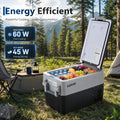 32QT Portable Car Refrigerator Freezer, 12V Electric Cooler With App Control, Dual Zone, -4°F Fast Cooling For RV Camping Travel