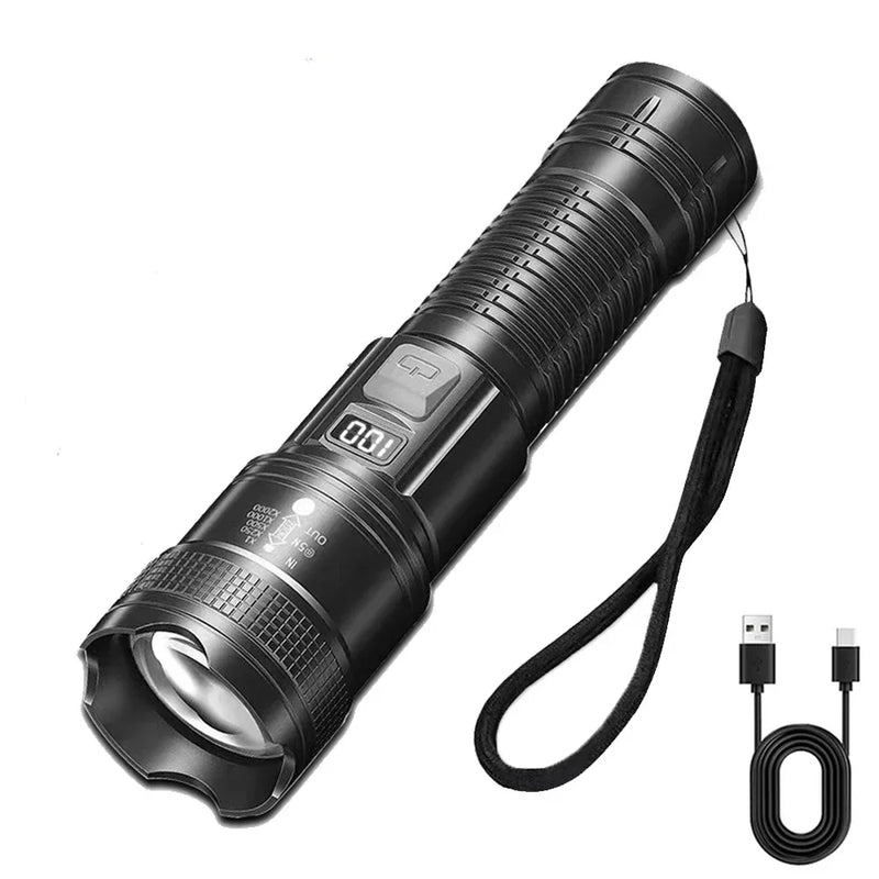 Powerful Rechargeable LED Flashlights High Power Tactical Flashlight Telescopic Zoom Torch Lamp Self Defense Camping Lantern