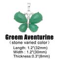 OCESRIO Vintage Natural Stone Butterfly Pendant for Necklace Copper Amethyst Reiki Pendulum DIY Jewelry Making Supplies pdta921