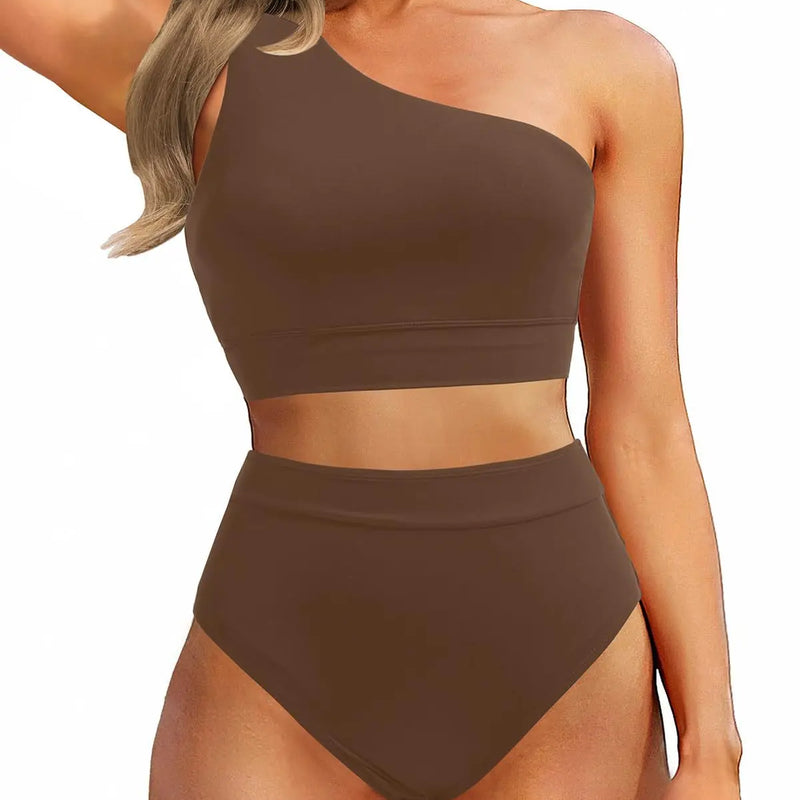 Sexy Single Shoulder Backless Printed Solid Color | SAMAG