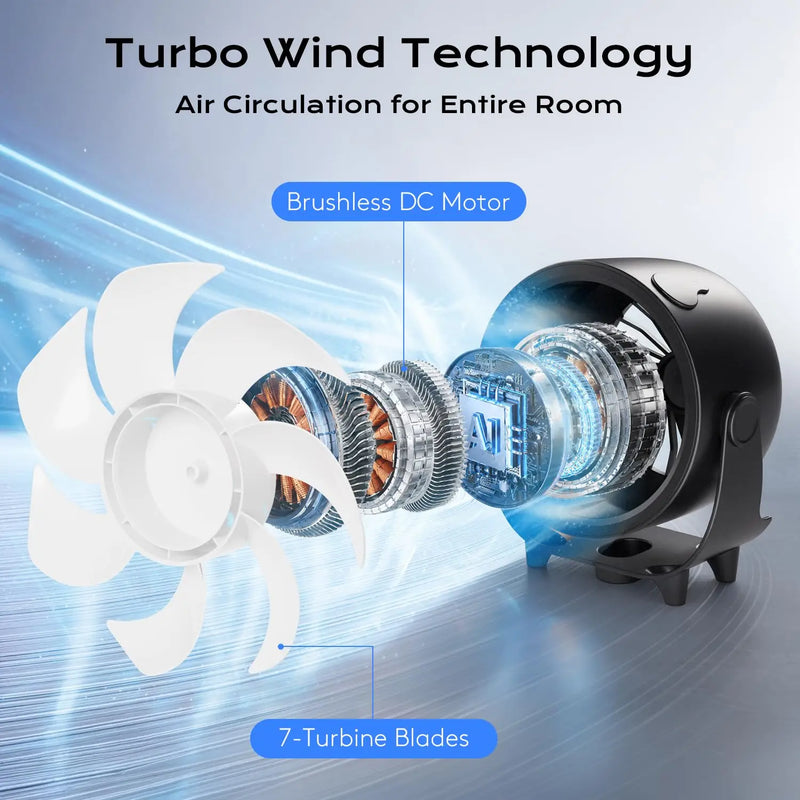 New Misting Fan Humidifying Rapid Cooling Hanging Hole Low Noise Digital Display Button Controlled Speed Fine Absorbable