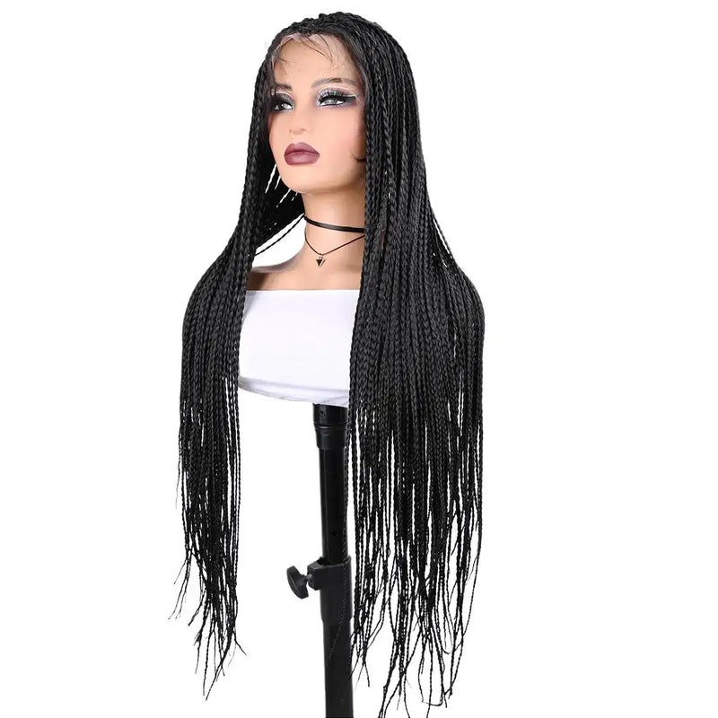 Synthetic Full Lace Wig Braided Wigs For Black Women Cornrow Box Wig Braid 36 Inches Braiding Hair Knotless Box Braids Wigs