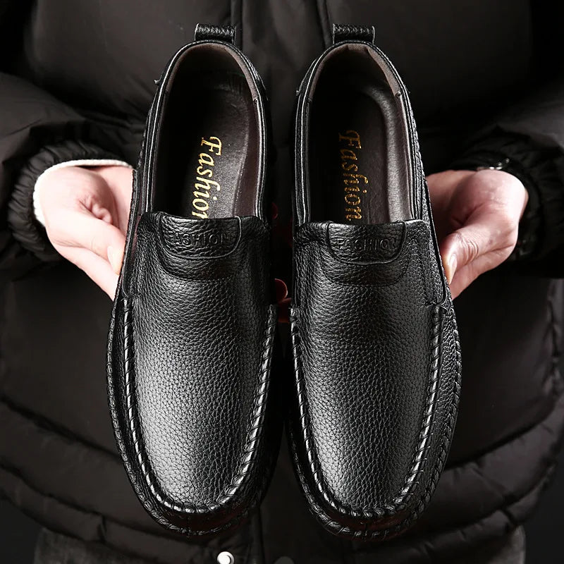 Genuine Leather Men's Casual Shoes Classics Business Dress Shoes Moccasins Slip on Loafers Driving Shoes for Men Flat Shoe
