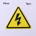 5pcs Yellow Warning Sticker 3.6/5/8/10/15cm Accessories Electrical Shock Hazard Danger Notice Danger Forelectric Box