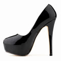 Women Sexy Pumps Stilettos 14cm Super High Heels Round Toes Platform Thin Heel NightClub Party Dress Red Wedding Shoes Big Size