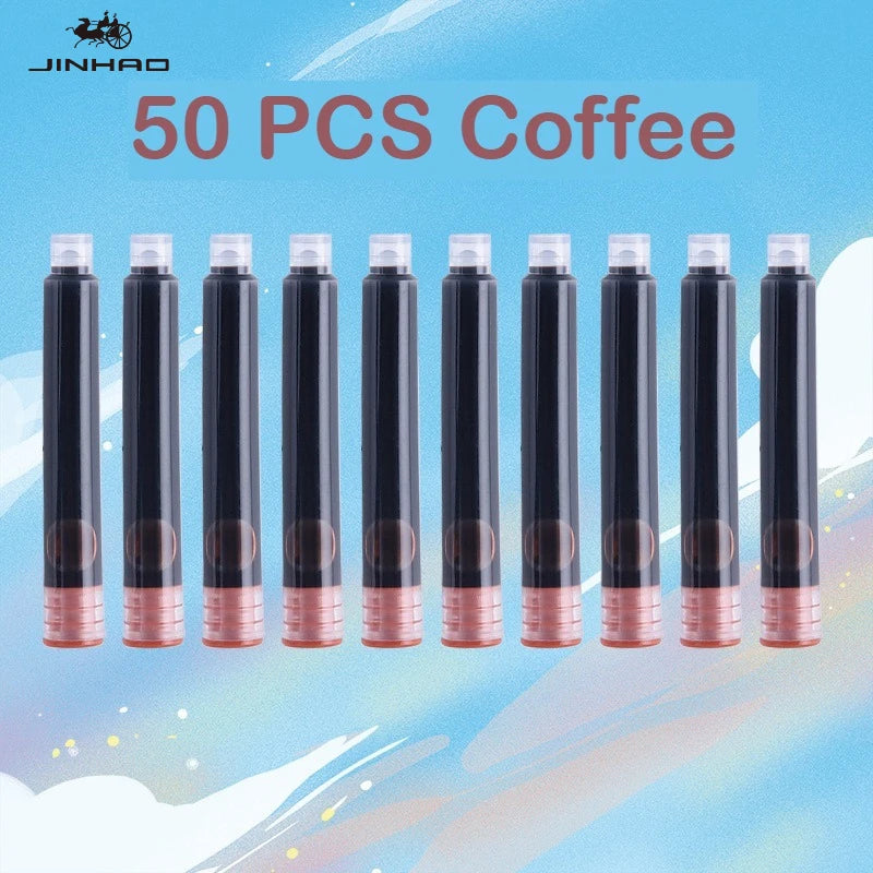 500/12 PCS JINHAO 12 Colors 3.4mm Non carbon Fountain Pen Ink Universal Sac Cartridges Refills School Office Supplies Stationery