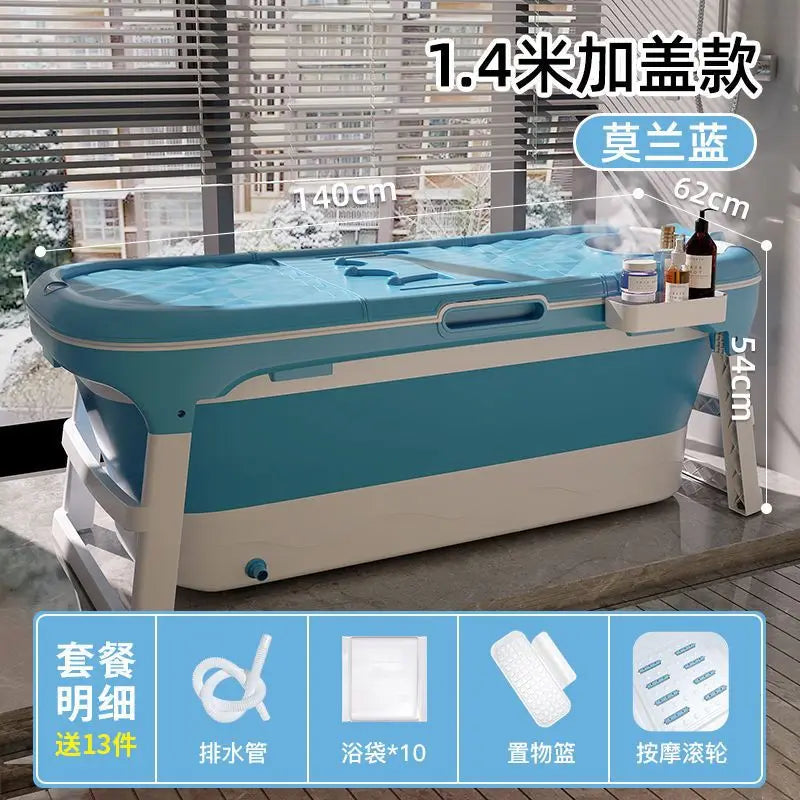 Foldable Adult Bathtub, Large Portable Soaking Tub, Thickened Material, Full Body Home Spa