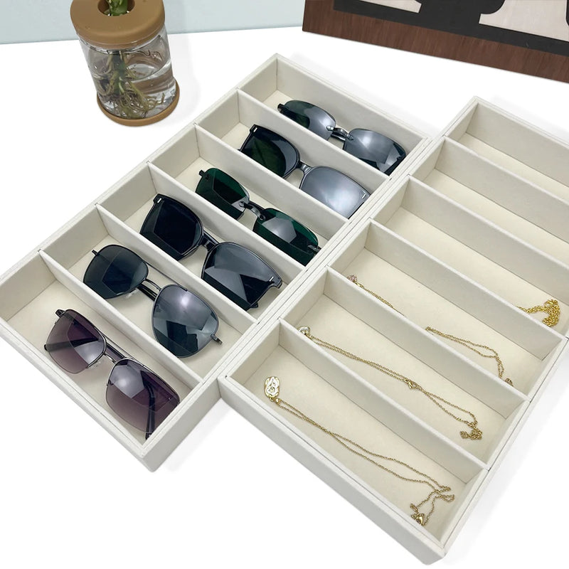 Glasses Box - Multi-Patterned Fabric Eyewear Jewelry Storage Box - Sunglasses Display Stand