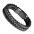HNSP 10MM Stainless Steel Bracelet For Men Jewelry Hidden Locks Hand Chain 19/21/23CM Size Accessories - Visuel 9 | SAMAG
