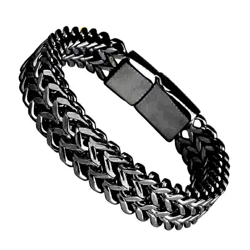 HNSP 10MM Stainless Steel Bracelet For Men Jewelry Hidden Locks Hand Chain 19/21/23CM Size Accessories - Visuel 9 | SAMAG
