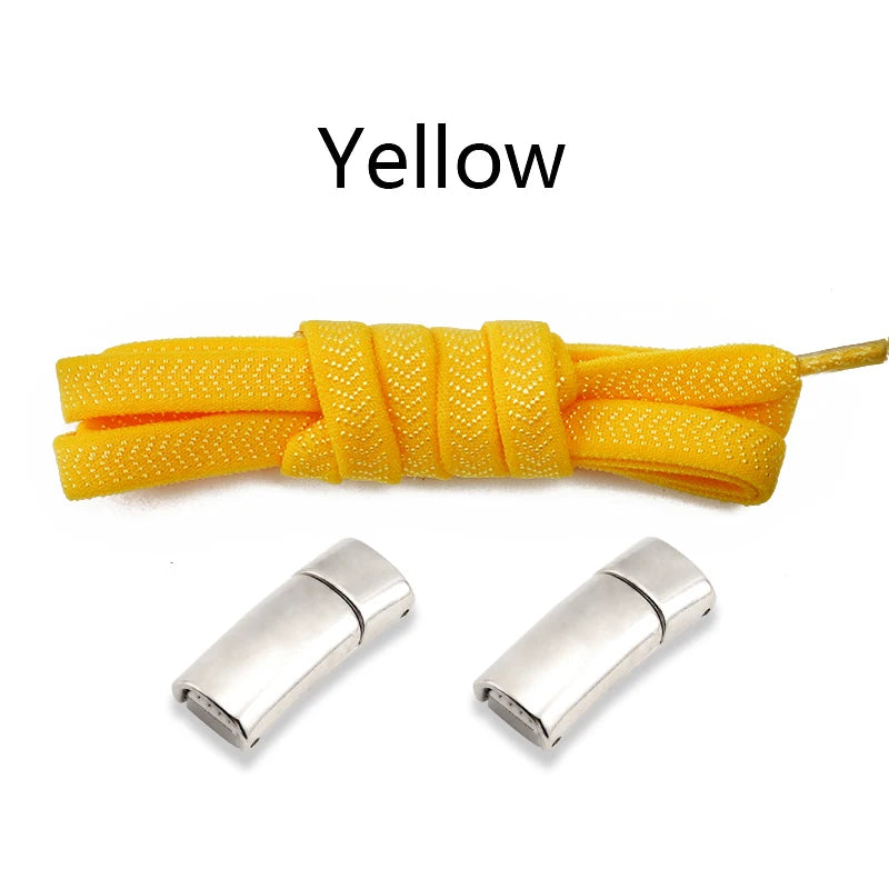 Metal Lock Magnetic Shoelaces Flat Sports Enthusiasts No Tie Shoe Laces Safe And Reliable Lazy Shoelace Rubber Band Shoestrings