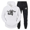 Lover Tracksuit Hoodies Printing QUEEN KING Couple Sweatshirt Plus Size Hooded Clothes Women Two Piece Set - View 16 | SAMAG