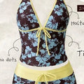 Women Bikinis Set Vintage Striped Floral Tankini Swimsuit | SAMAG