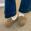 Winter Elegant Round Toe Sexy and Buckle Velvet Thick Soled Casual Shoes  Fashionable and Popular New Comfortable Women's Shoes
