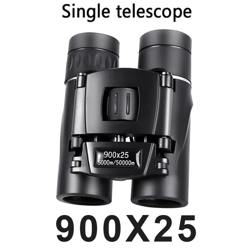 900x25 HD Powerful Binoculars 9000M Long Range Folding Mini Telescope BAK4 FMC Optics For Hunting Sports Outdoor Camping Travel