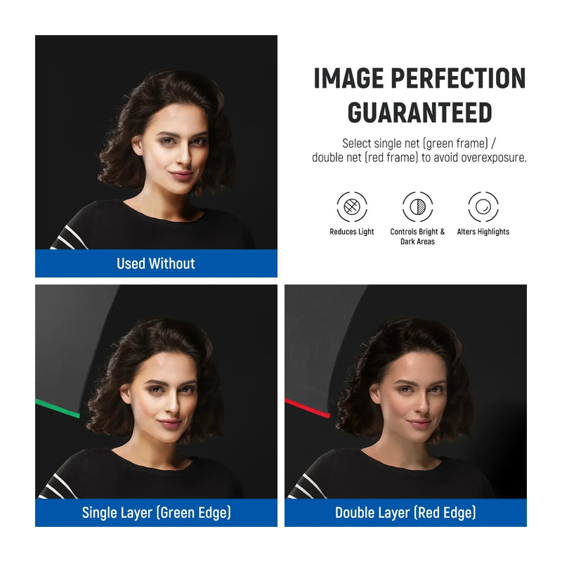 NEEWER Foldable Scrim Flag Kit, 5 In 1 Photography Flag Panel Lighting Reflector Diffuser Light Modifier Shaper For Soft