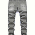 Men's Slim Fit Stretch Denim Jeans with Rips Casual | SAMAG