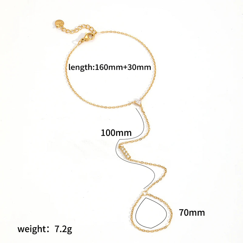 Fashion 18K Gold Plated Stainless Steel Zircon Ring Bracelet for Women Individualistic Daily Wear - Visuel 17 | SAMAG