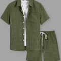 Summer Men's Cotton Linen Texture Lapel Short Sleeve | SAMAG