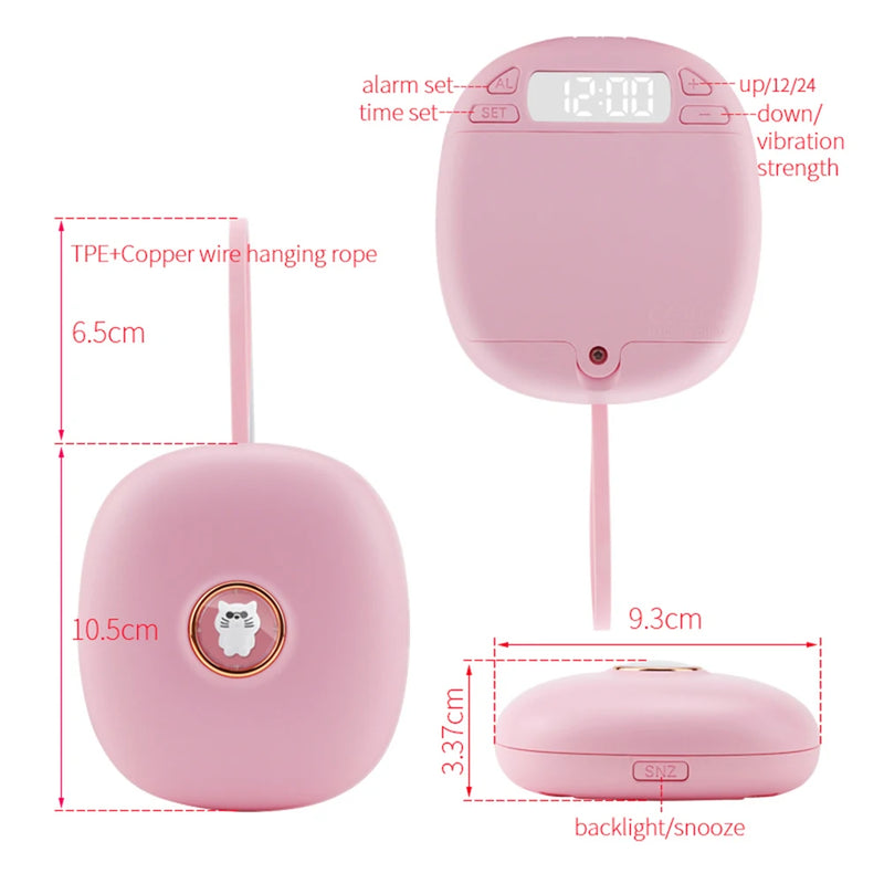 TS-BC670 Silent Vibration Alarm Clock Students Wake Up Strong Wake Artifact Creative Cute Pet Mute LED Digital Clock