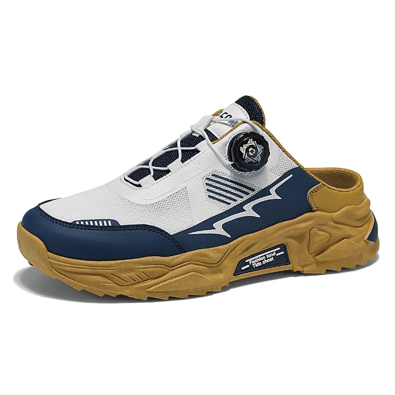 Men's Korean casual breathable casual shoes summer soft-sole anti-slip youth half-slippers rotating shoelaces sports tide shoes