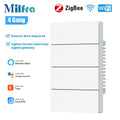 Milfra Zigbee WIFI Light Switch 1/2/3/4/6 Gang Smart Switch Voice Control Work With Alexa Google Home Tuya Control With Neutral